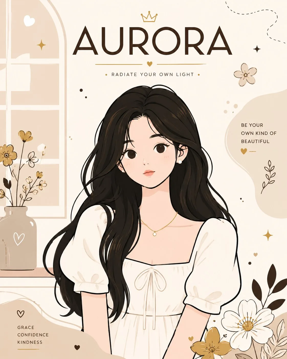 Playful flat vector aurora fashion poster — Sonra