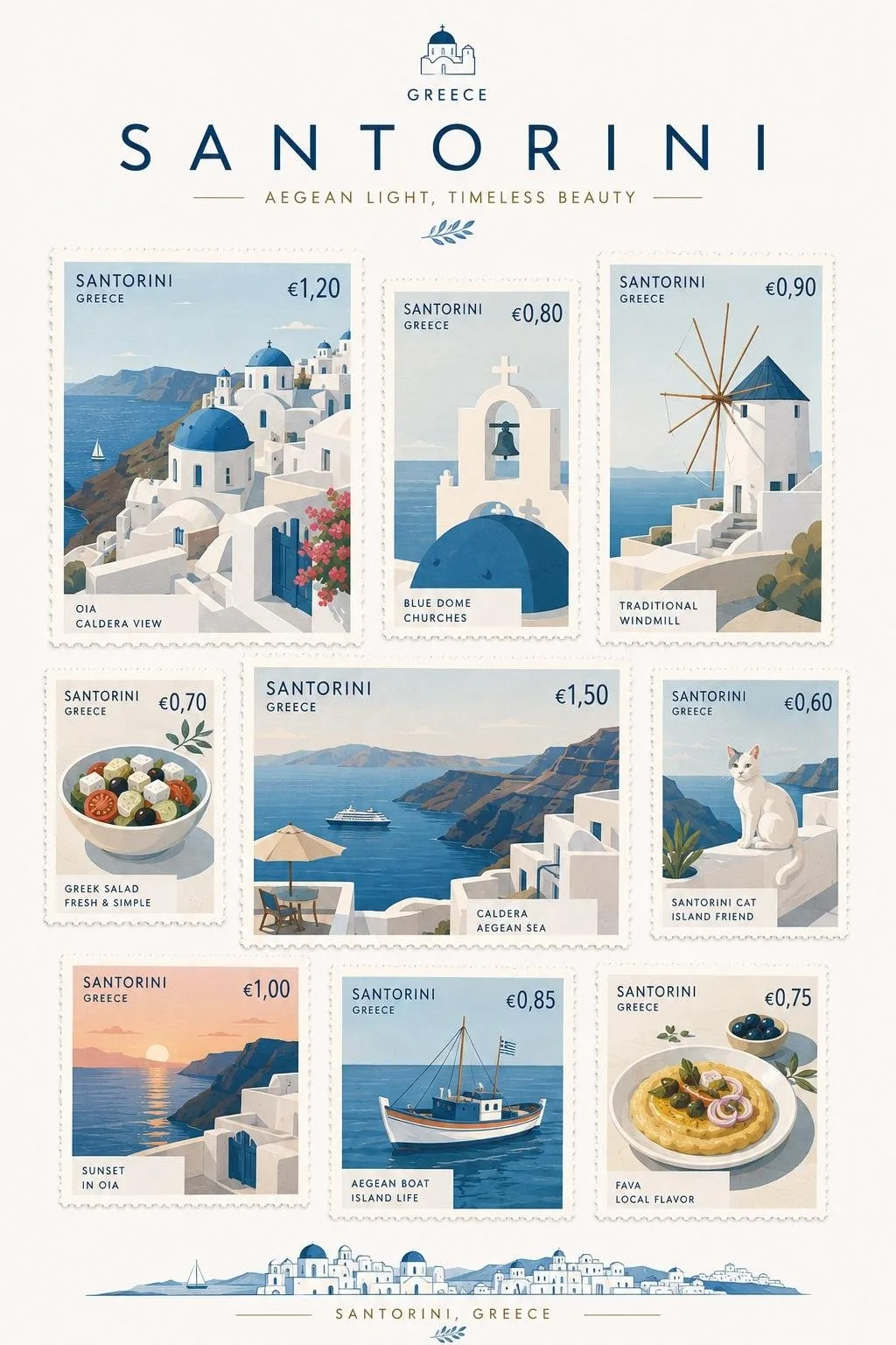 Premium scandinavian minimalist postage stamp collection — Sonra