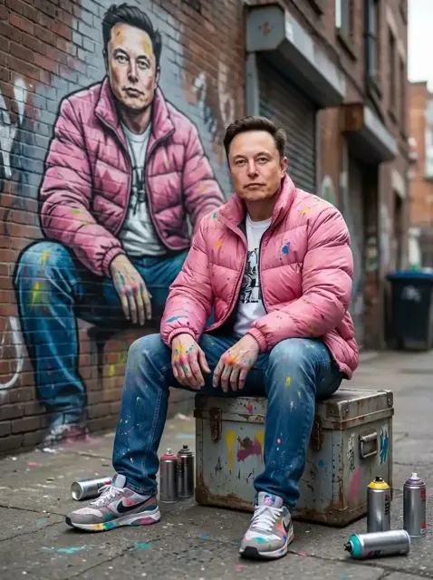 Cinematic street boy graffiti mirror