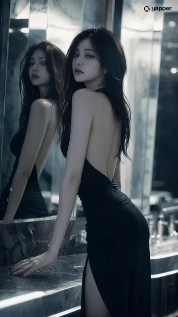 Cold glamorous mirror reflection