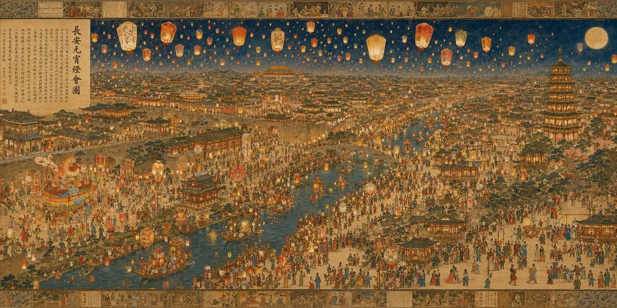 Tang dynasty lantern festival panorama — Sonra