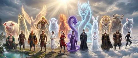 Hardcore eastern fantasy zodiac epic scroll
