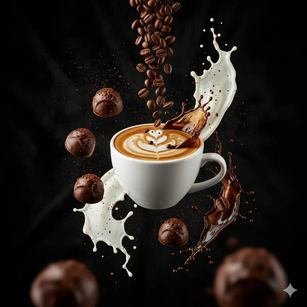 Coffee chocolate splash art — After