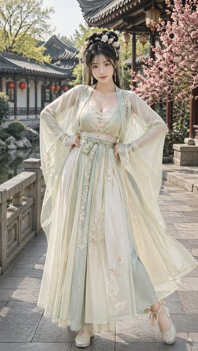 Light purple song hanfu beauty — Sonra