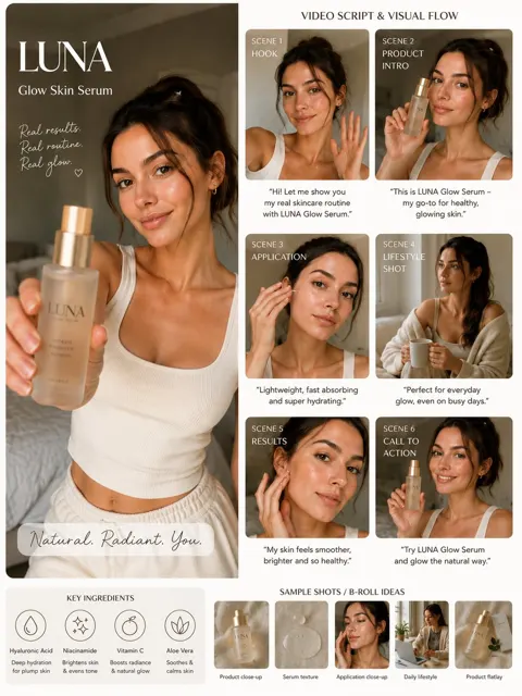 Luxury skincare ugc campaign board prompt