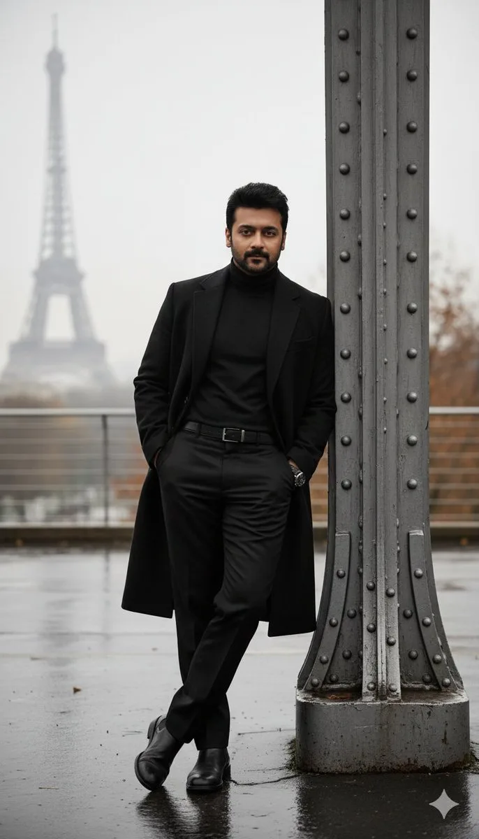 Gloomy paris eiffel tower portrait — Sonra