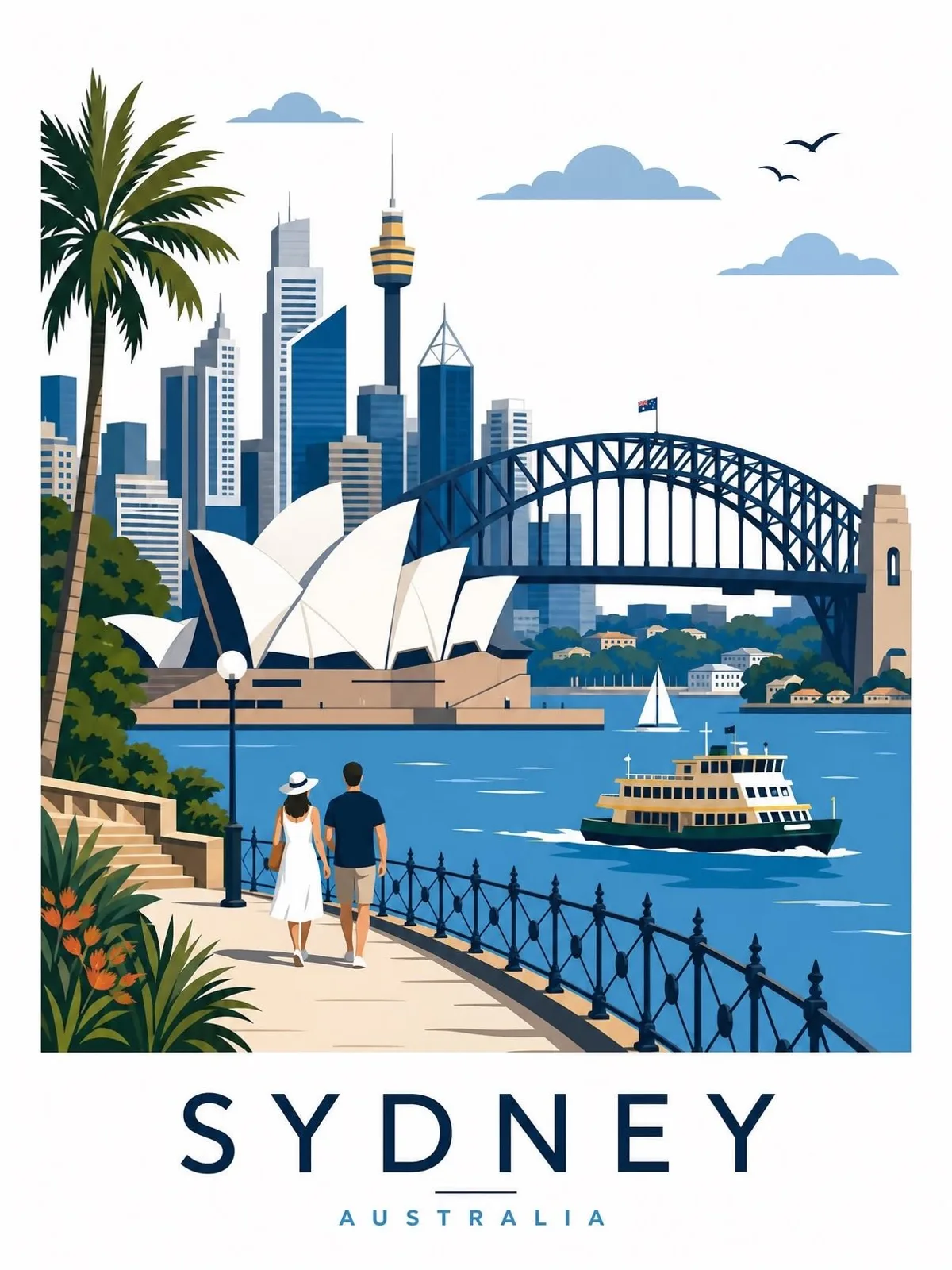 Premium minimalist travel poster vector illustration — After