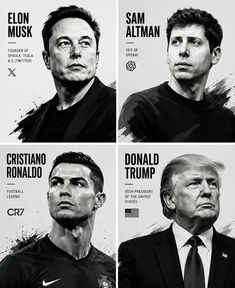 2x2 editorial portrait collage celebrities