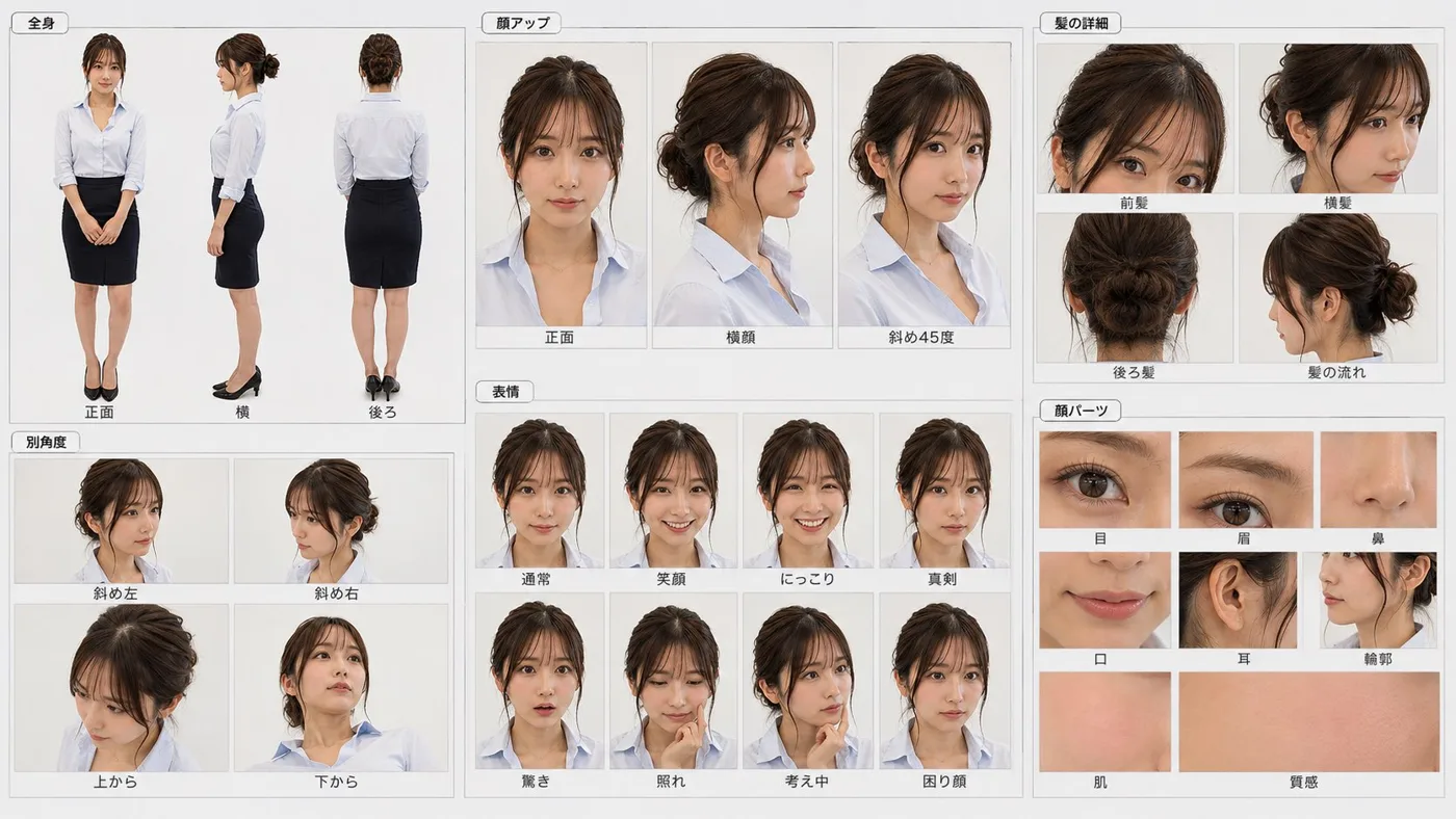 Consistent character reference sheet prompt — Sonra