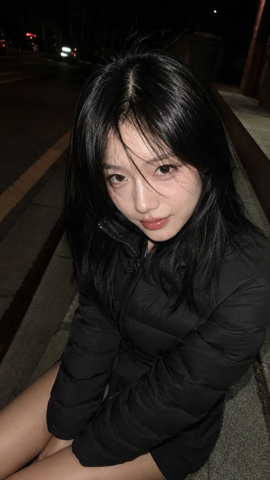 Korean girlfriend night street ccd flash — Sonra