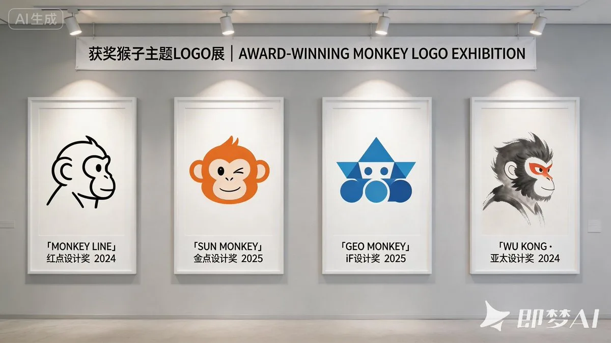 Award winning monkey logo wall — After