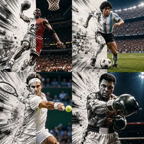Sports legends 2d to 3d transformation portraits