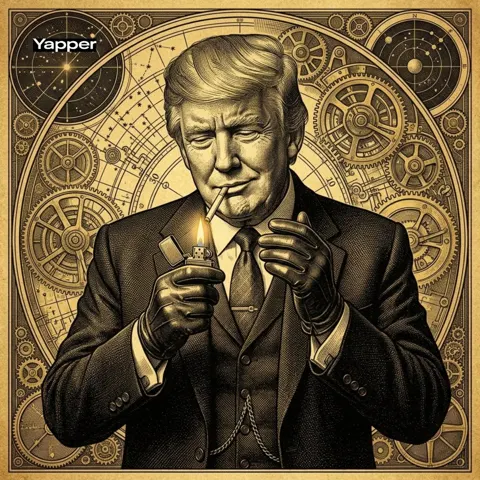 Steampunk trump vintage engraving