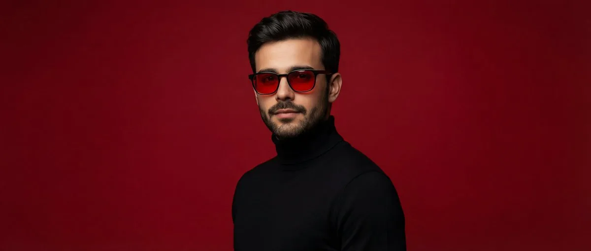 Minimalist red black tech portrait — Sonra