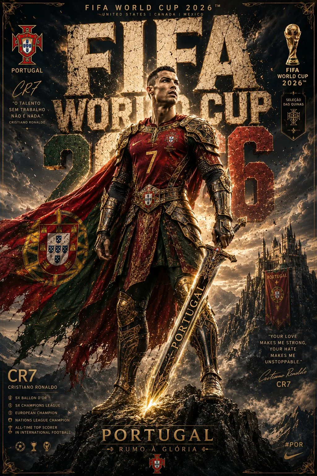 2026 fifa world cup player medieval knight poster — After