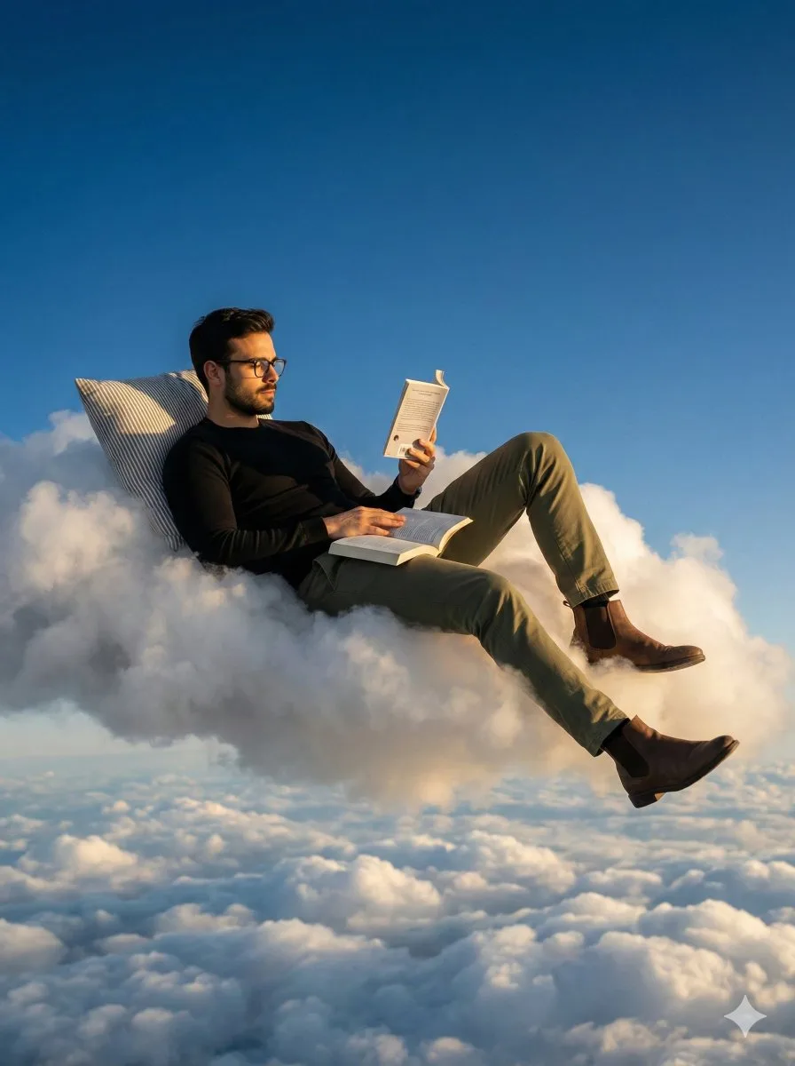 Surreal cloud reader golden hour — Sonra