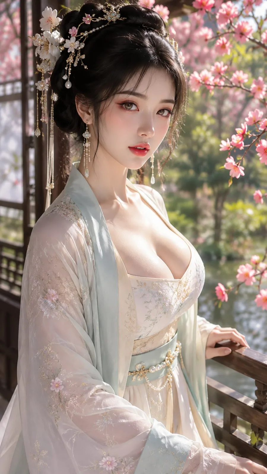 Ancient chinese noble lady spring begonia makeup photography — Sonra