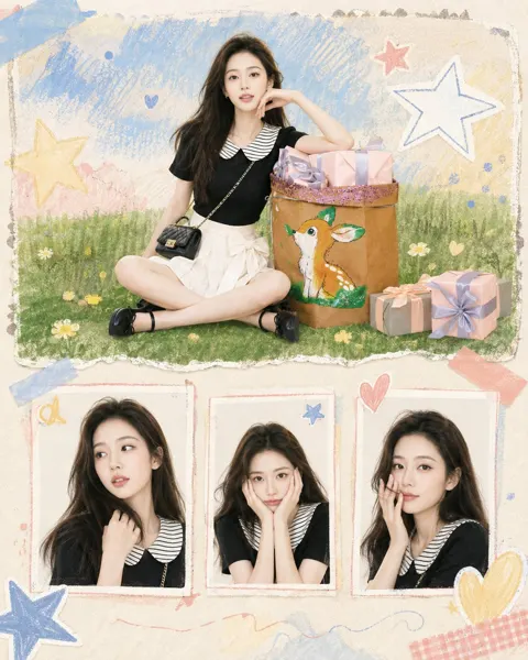 Korean french academy birthday poster collage