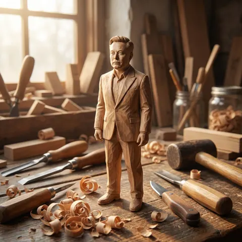 Hand carved wooden figure