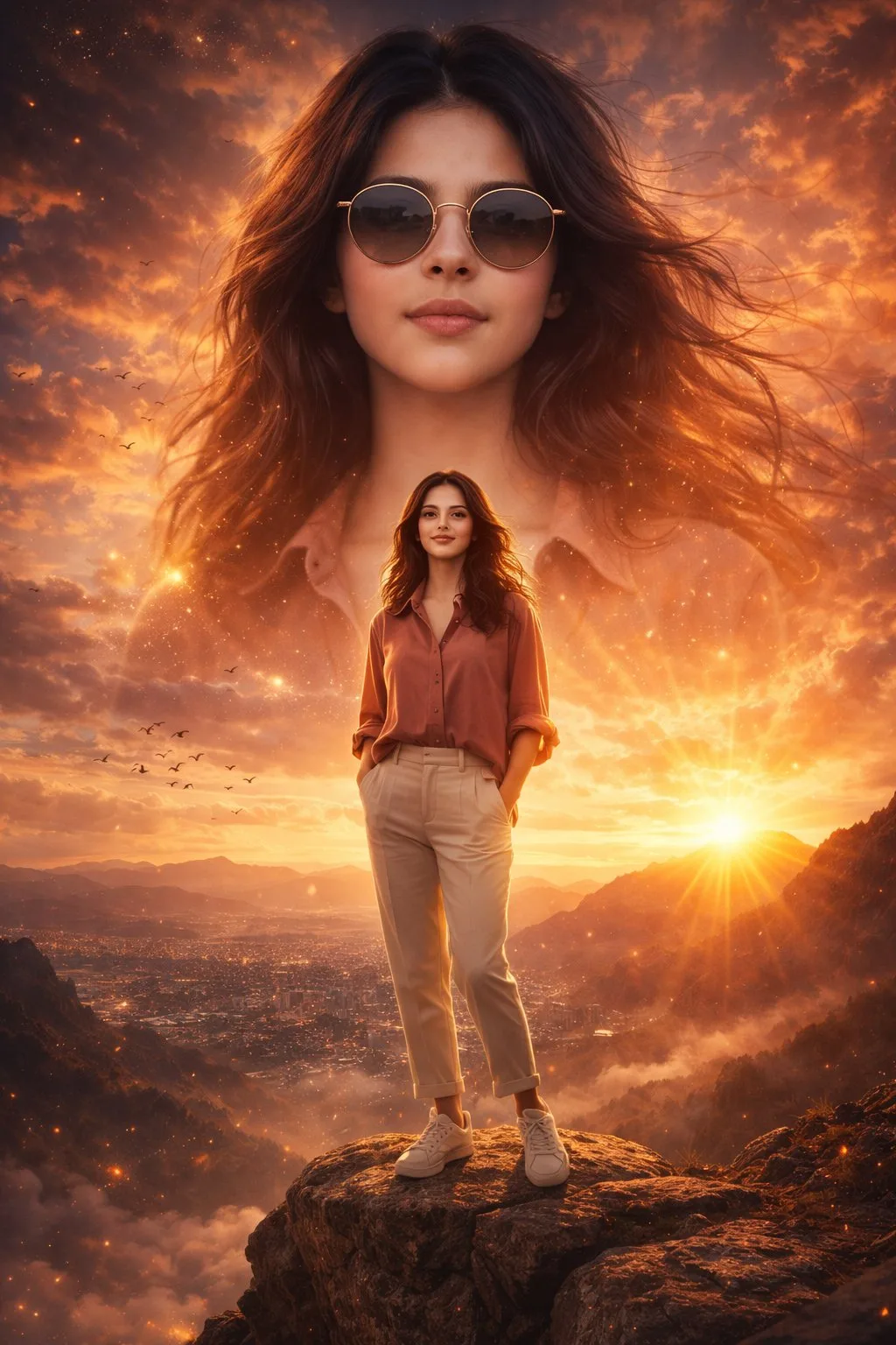 Ultra realistic imax netflix cinematic double exposure portrait — Sonra