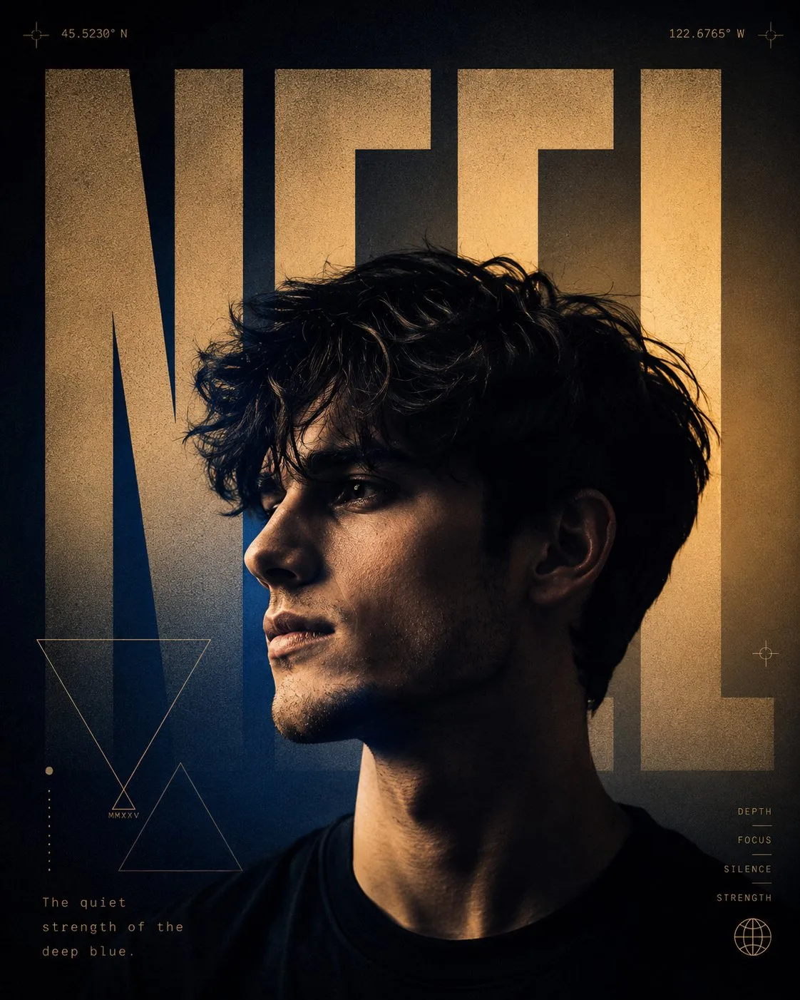 Luxury editorial typography portrait poster — Sonra