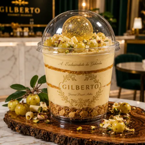 Hyper realistic luxury gourmet dessert advertisement