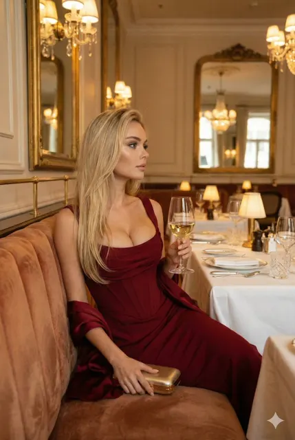 Burgundy velvet luxury dining