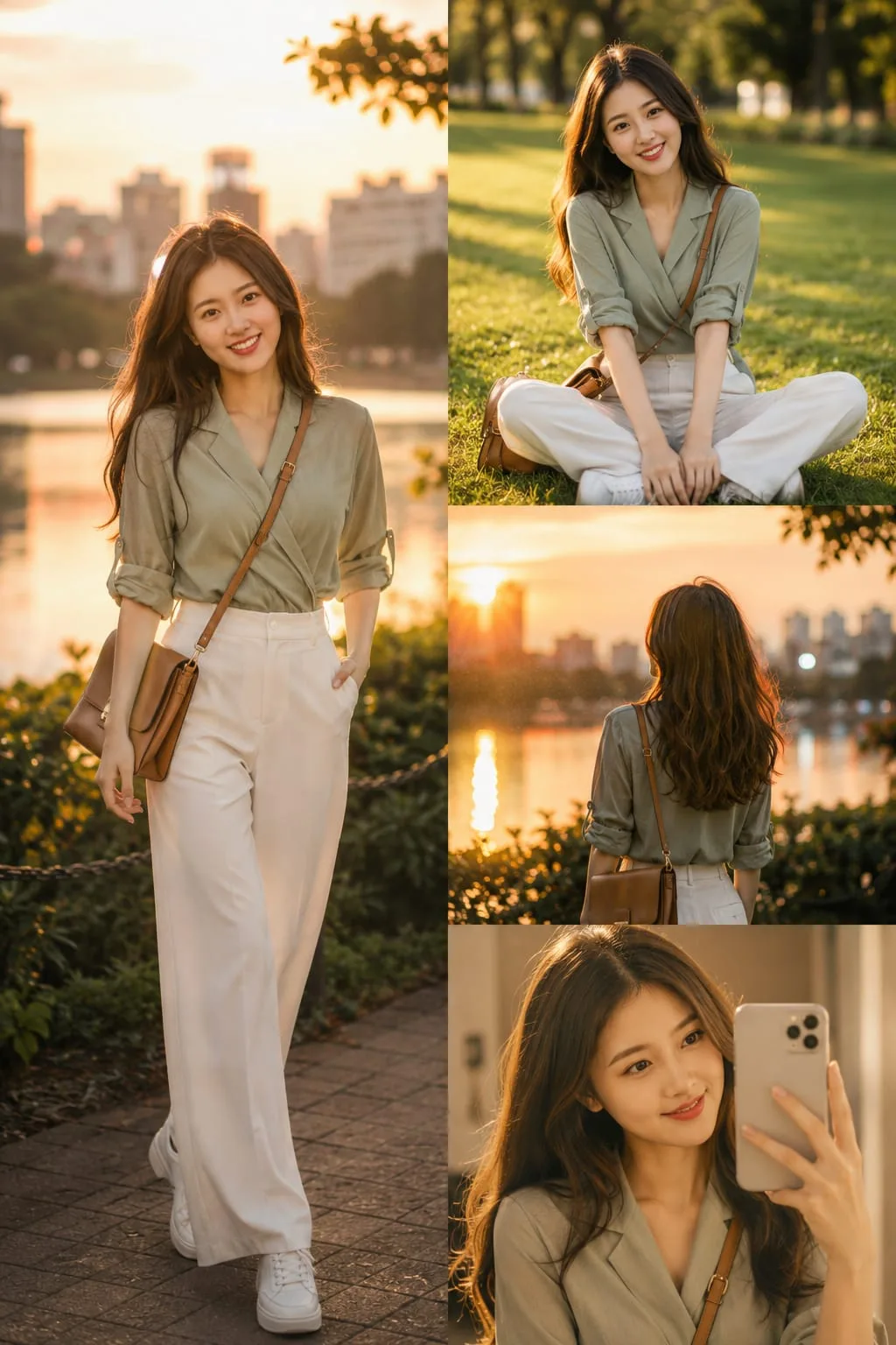 Ultra realistic fashion magazine east asian woman collage — Sonra