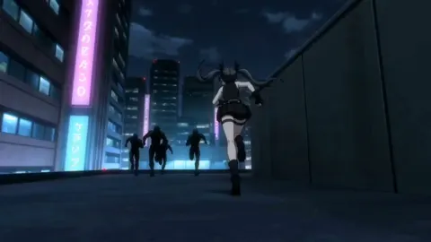 Neon city girl parkour agent chase