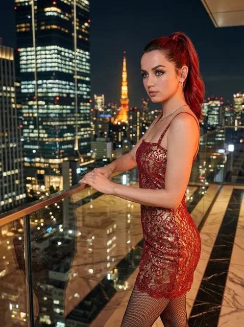 Night tokyo redhead stunner