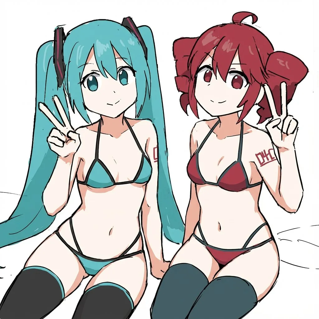 Minimalist anime bikini pose — Sonra