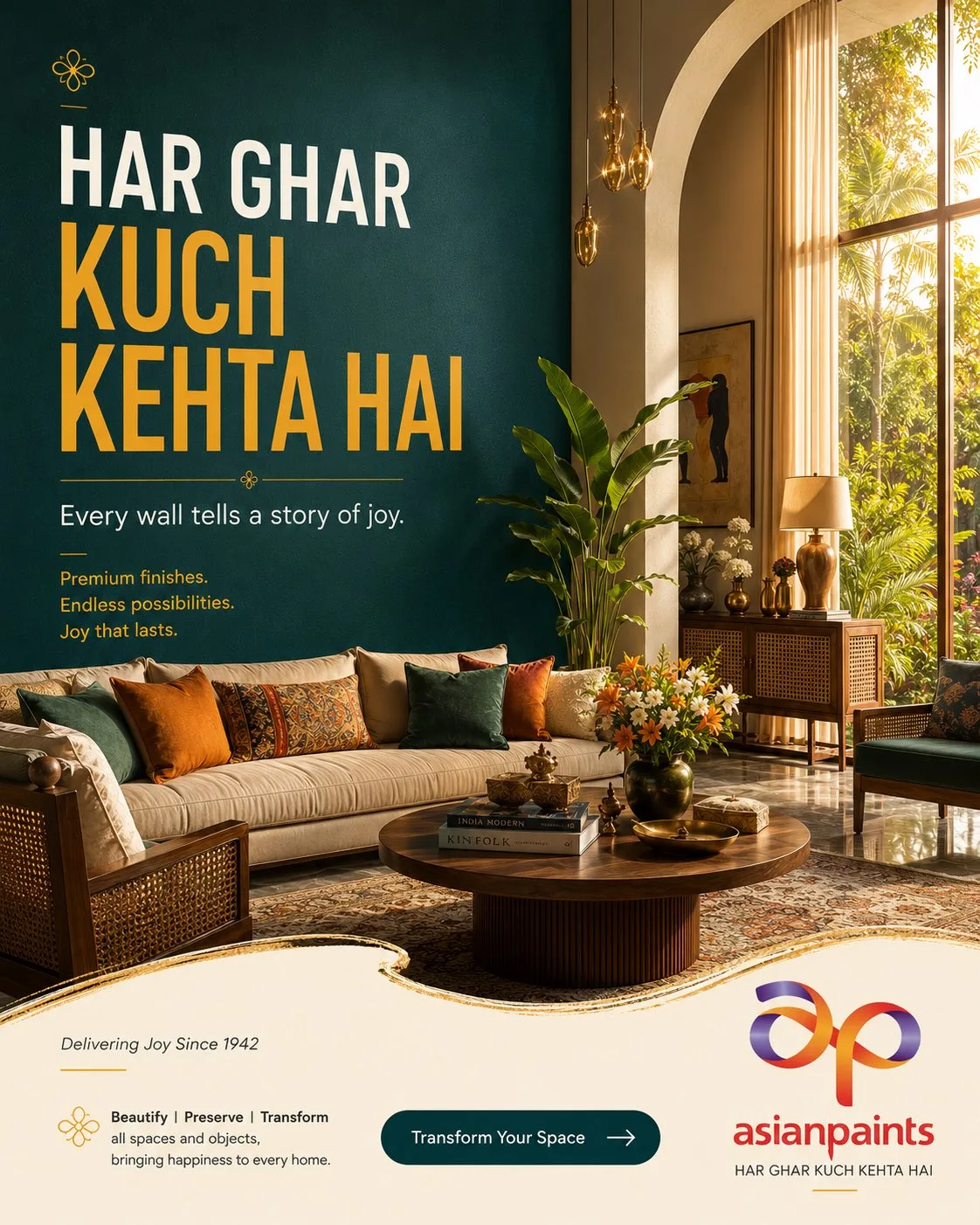 Asian paints premium luxury interior ad poster — After