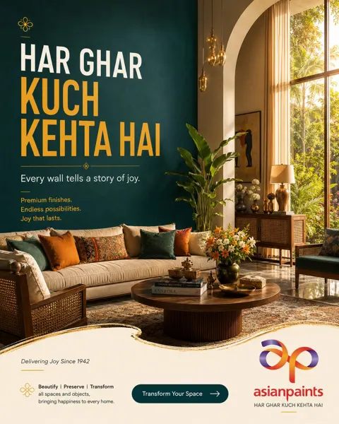 Asian paints premium luxury interior ad poster