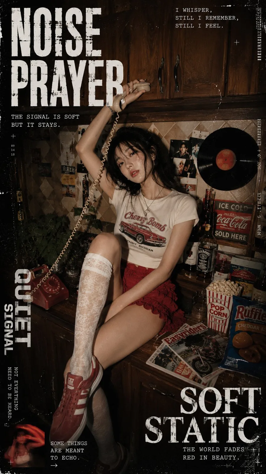 Cinematic vintage 90s editorial fashion diner — Sonra