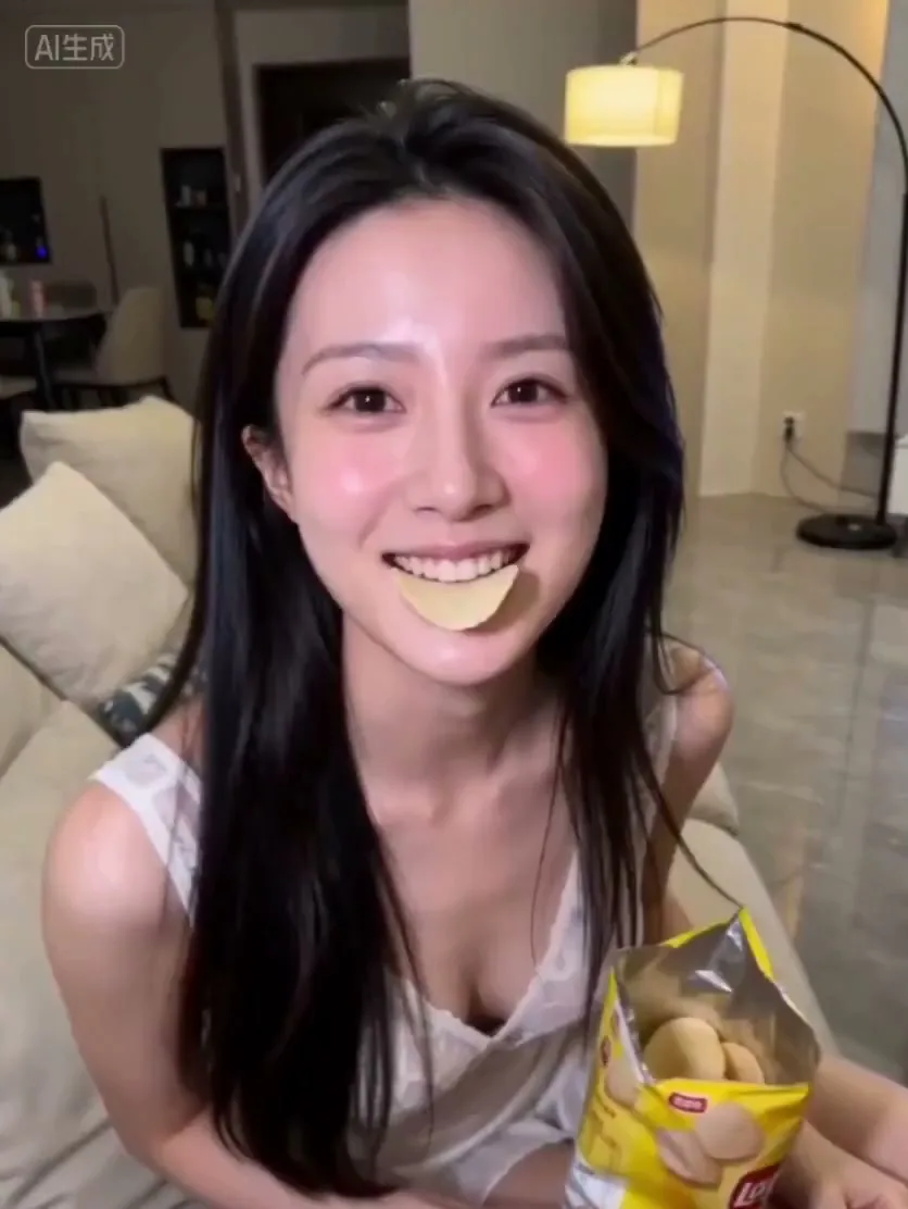 Realistic boyfriend view feeding chips — Sonra