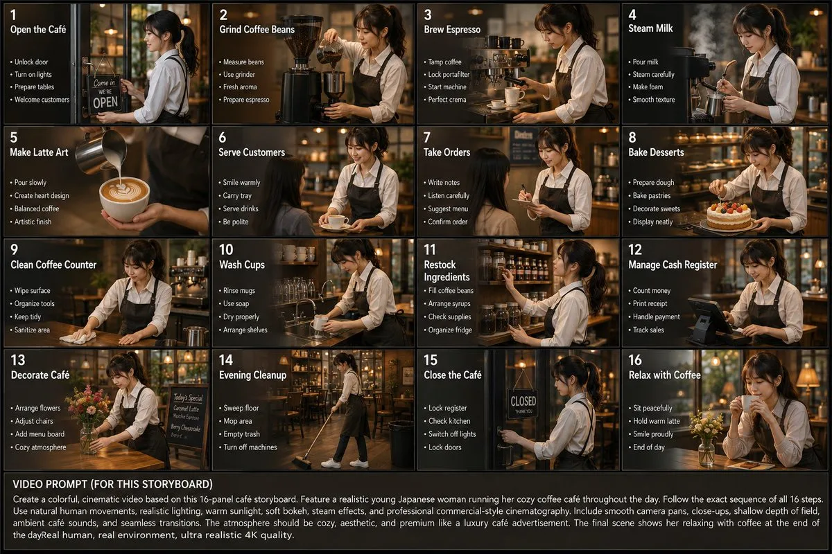 Japanese women cafe storyboard — After