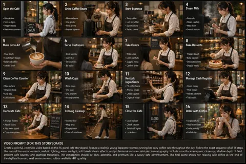 Japanese women cafe storyboard