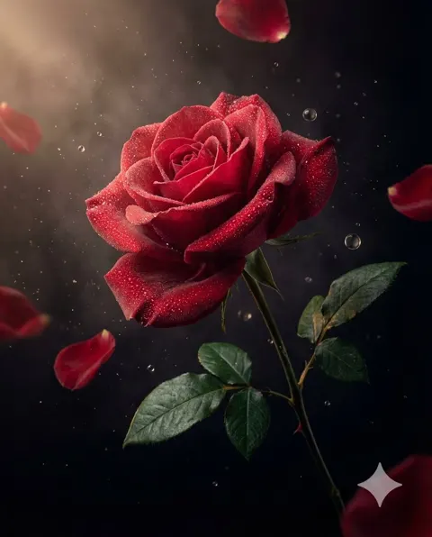 Luxury crimson rose velvet