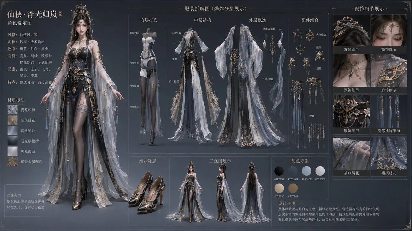 Chinese ancient style 3d female character design — After