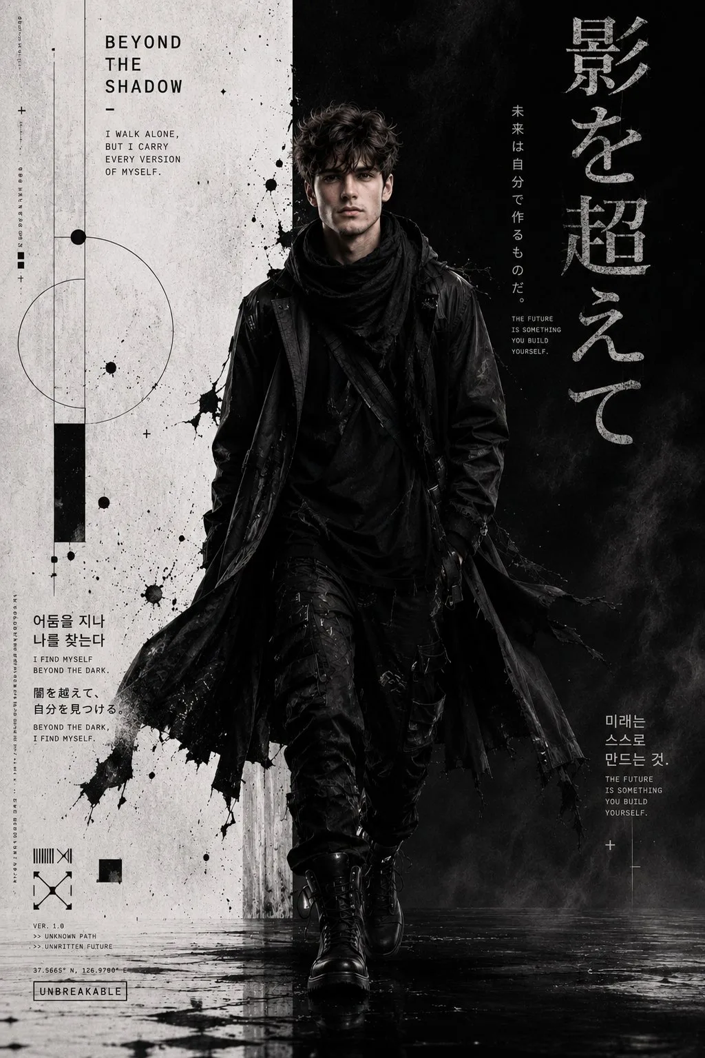 Cyber grunge techwear fashion poster design — Sonra