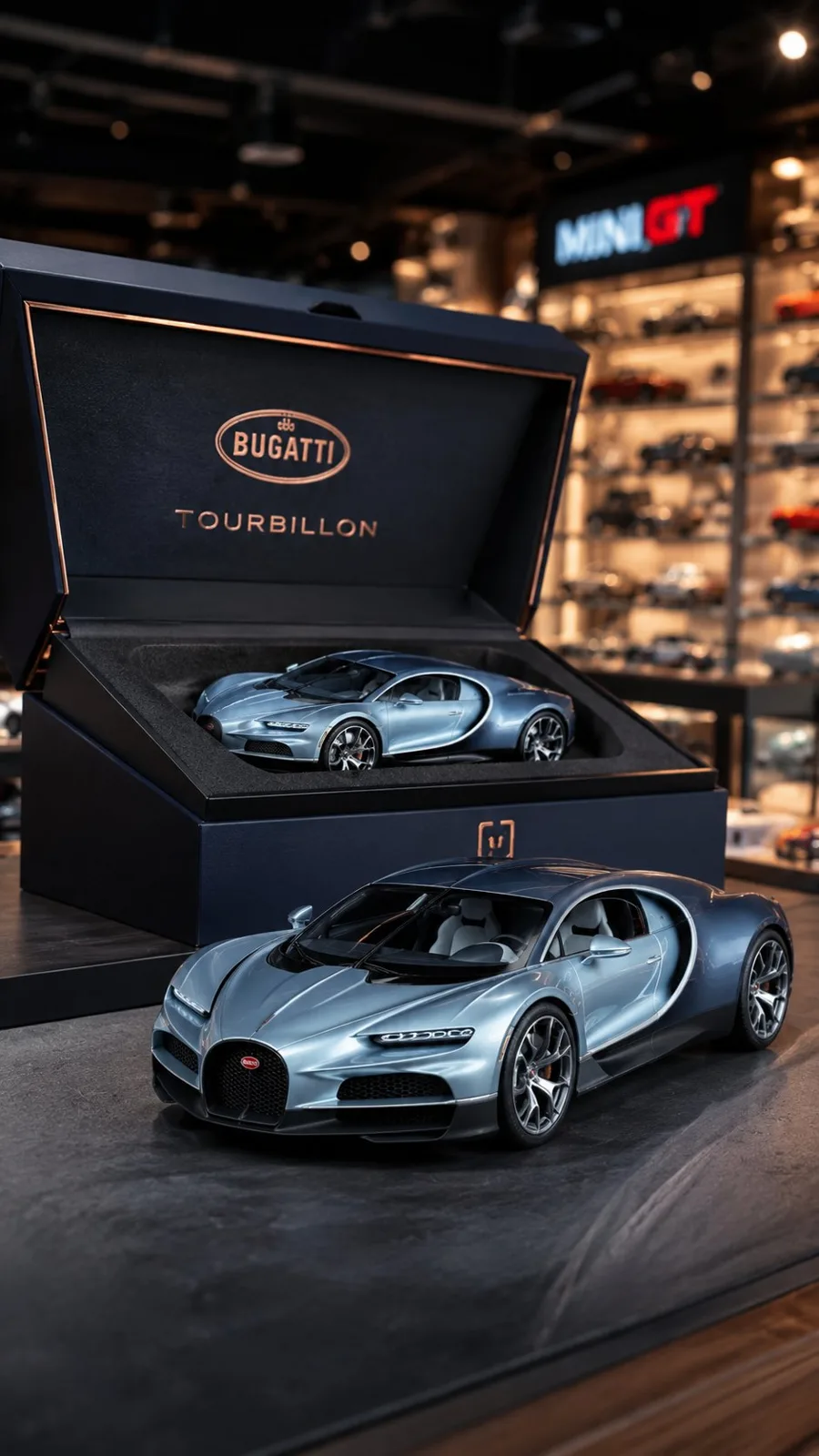 Premium diecast car toy photography packaging — After