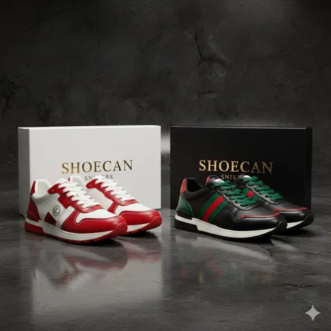 Floating colorful sneaker ad