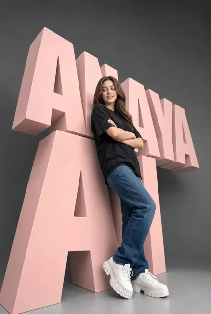 Minimalist streetwear architectural typography portrait