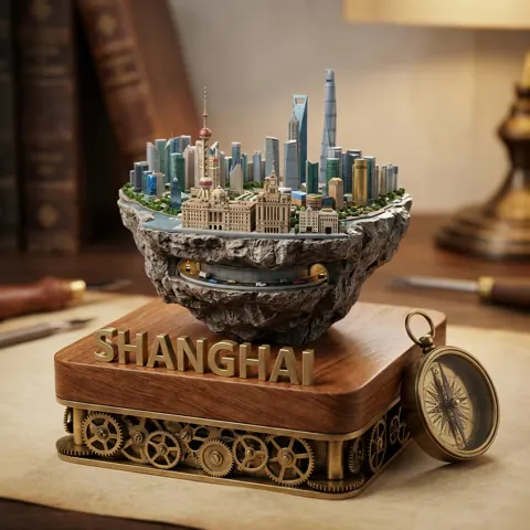 Steampunk shanghai diorama