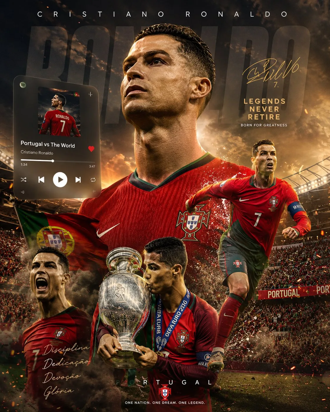 Ultra realistic football legend spotify apple music style wallpaper — After