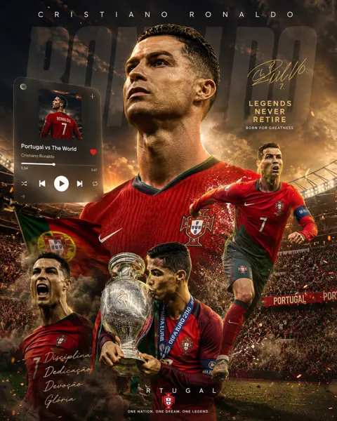 Ultra realistic football legend spotify apple music style wallpaper