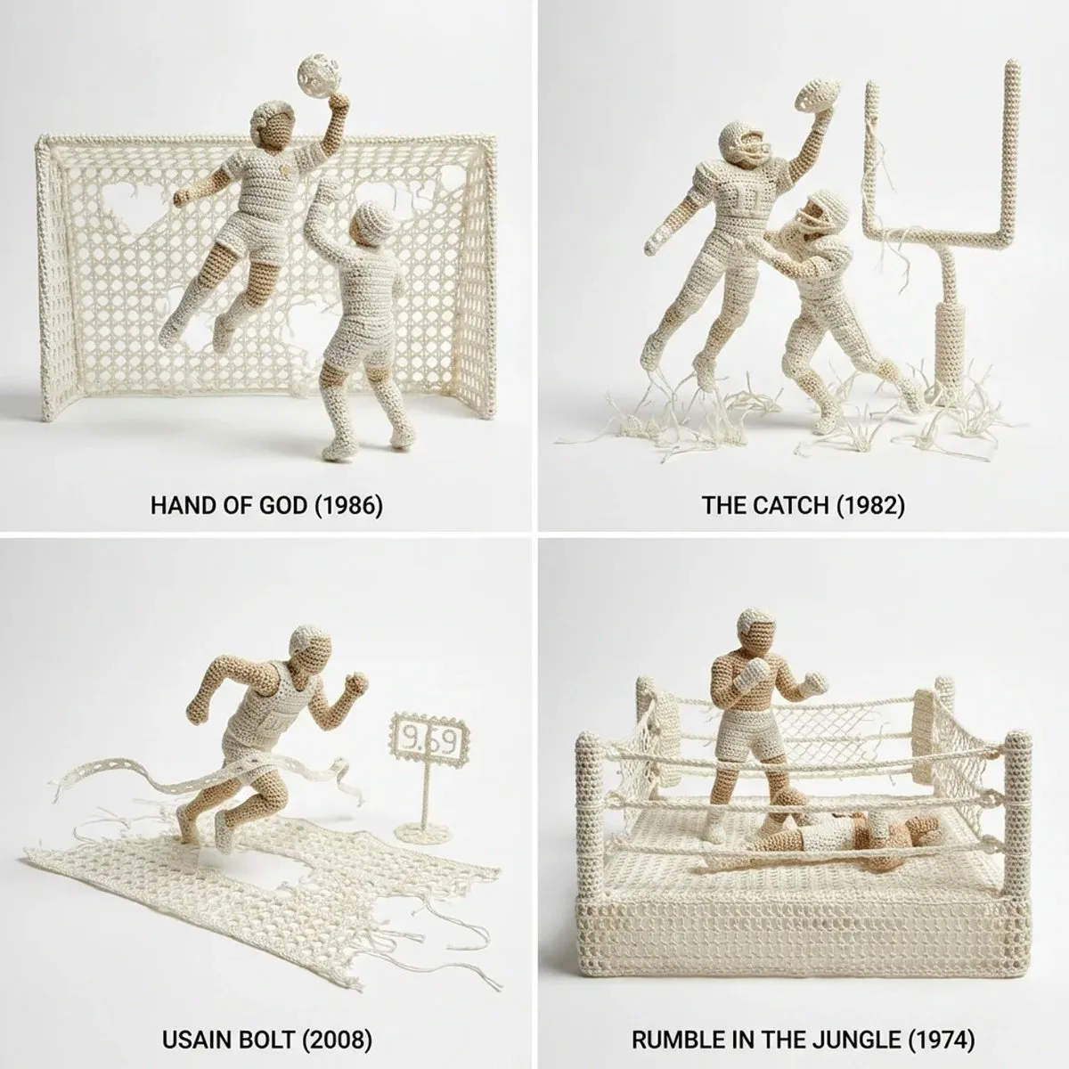 Classic sports crochet diorama — Sonra