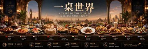 World food country representative scroll poster