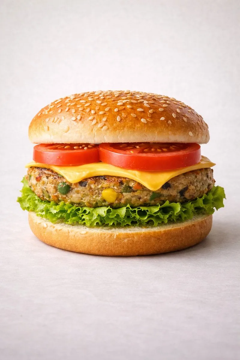 High end veggie burger photography — After