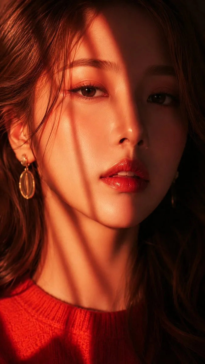 East asian woman close up with side light — Sonra